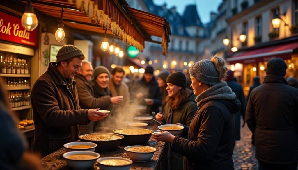 découvrez comment la soupe à l'oignon réconforte et réchauffe les noctambules du quartier des halles, un délice traditionnel apprécié pour ses saveurs authentiques.