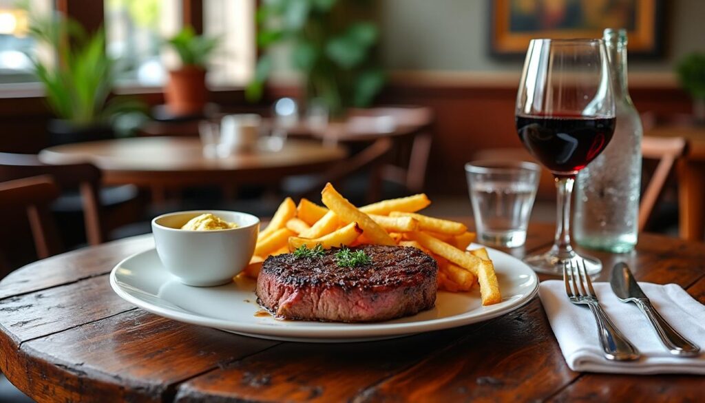 découvrez pourquoi le steak frites des brasseries demeure le plat emblématique du déjeuner parisien, symbole de tradition et de convivialité.